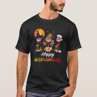 Grappig Drink Wine Lover Happy Hanksmas Tha T-shirt