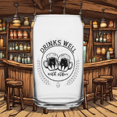 Grappig drinken goed woord kunst bier blikvorm glas