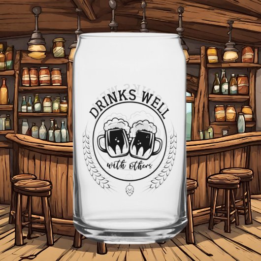 Grappig drinken goed woord kunst bier blikvorm glas