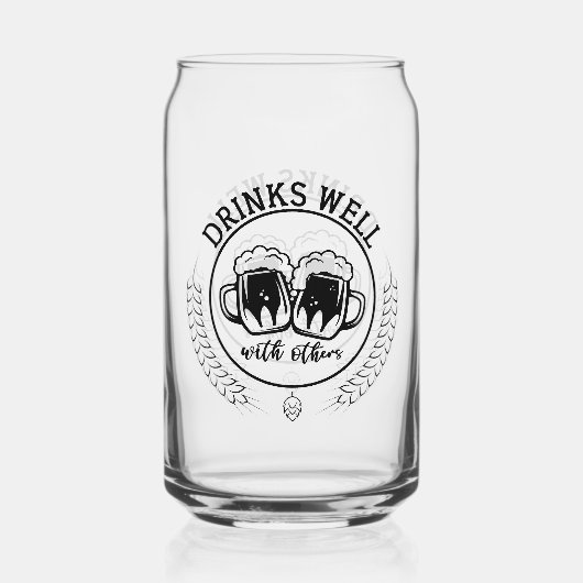 Grappig drinken goed woord kunst bier blikvorm glas (Achterkant)