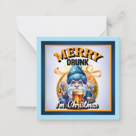 Grappig Drinken Retro Kerstmis Notitiekaartje