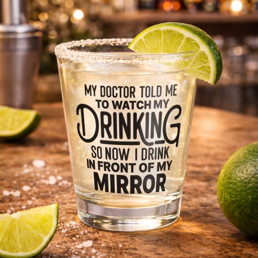 Grappig Drinken Voor de Spiegel Shot Glas