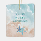 Grappig dromen van de beach-fotokerst keramisch ornament (Links)