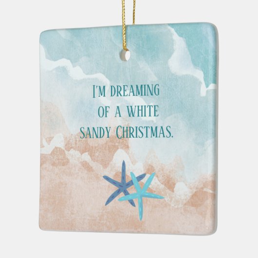 Grappig dromen van de beach-fotokerst keramisch ornament (Links)