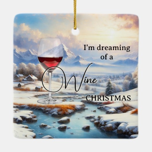 Grappig Dromerig Wijn Kerst Ornament (Achterkant)