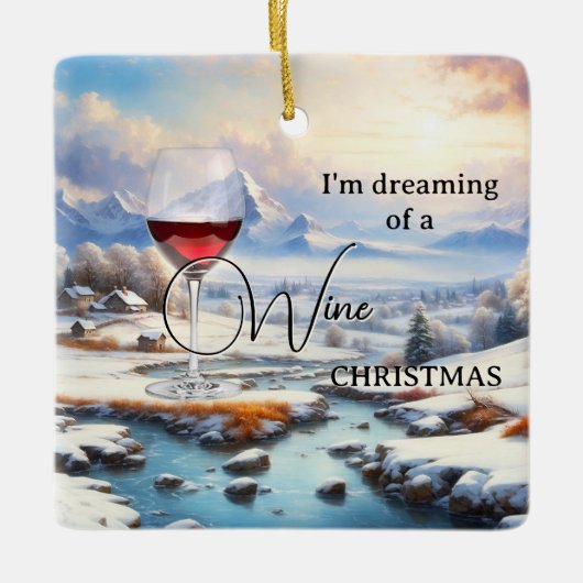 Grappig Dromerig Wijn Kerst Ornament (Voorkant)