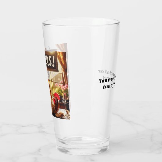 Grappig Dronken Haan Bierglas Glas (Links)