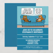 Grappig druk bevers verjaardagsfeestje kaart (Voorkant / Achterkant)