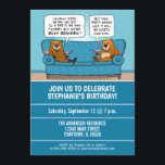 Grappig druk bevers verjaardagsfeestje kaart<br><div class="desc">Hier is een hilarische verjaardagsfeestuitnodiging met een paar bevers die het niet te druk hebben voor DIT feest! Elk tekstveld onder de cartoon op de uitnodiging kan eenvoudig worden gepersonaliseerd en/of aangepast, inclusief de leeftijd. Bedankt voor het kiezen van dit originele ontwerp van © Chuck Ingwersen en het ondersteunen van...</div>