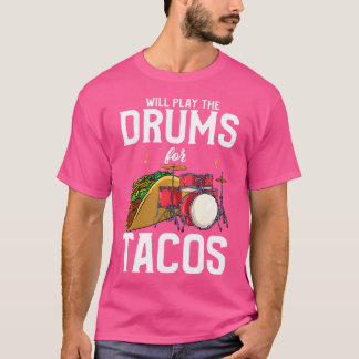 Grappig Drummer Design - zal drums spelen voor Tac T-shirt