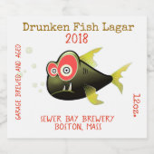 Grappig Drunken Fish Custom Bier Label Bier Etiket (Enkel label)