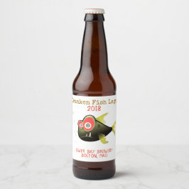 Grappig Drunken Fish Custom Bier Label Etiket