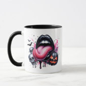 Grappig Druppelende Lip Halloween Spooky Volwassen Mok (Links)
