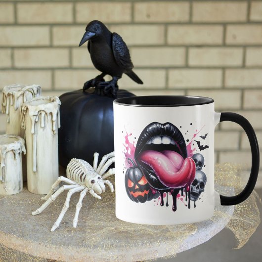 Grappig Druppelende Lip Halloween Spooky Volwassen Mok