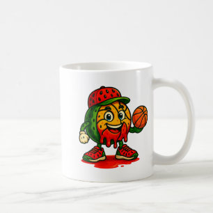 Grappig Druppelende Watermeloen Basketbal Watermel Koffiemok
