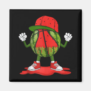 Grappig Druppelende Watermeloen Basketbal Watermel Magneet