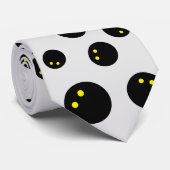 Grappig dubbel geel stip squash bal patroon stropdas (Opgerold)