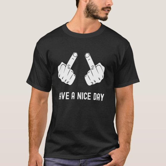 Grappig Dubbele Middelvinger Shirt Sarcasisch Heb  (Voorkant)