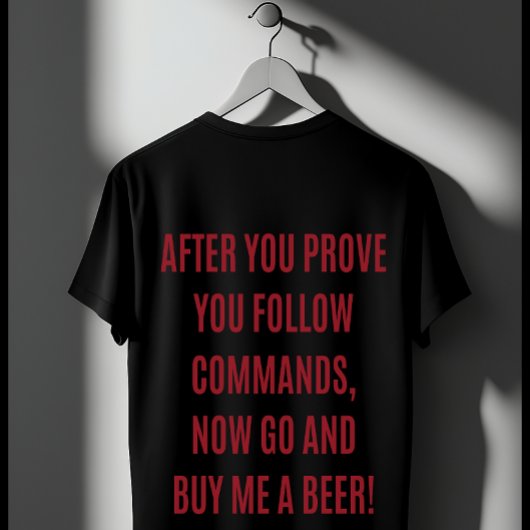 Grappig dubbelzijdig biercommando t-shirt