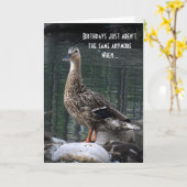 Grappig Duck Birthday Card Kaart (Gele Bloem)