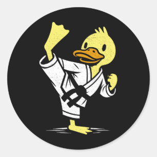 Grappig Duck Karate Martial Arts Memes Co. Duck Ka Ronde Sticker