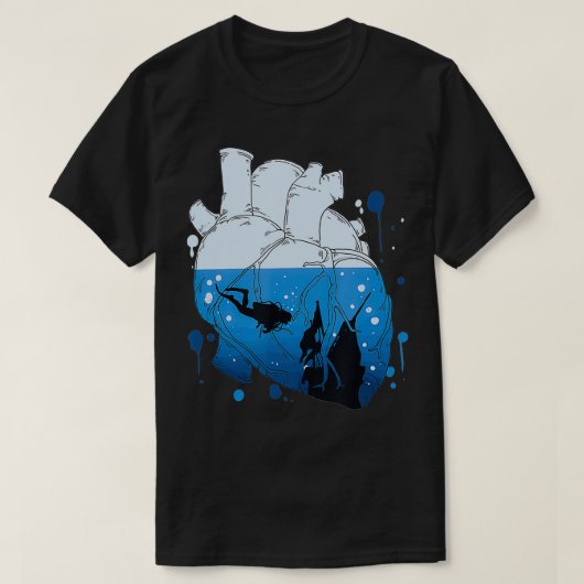 Grappig Duik Geschenk Voor Duikers Hart T-shirt (Design voorkant)