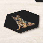 Grappig Duits herder Dog Kawaii. Kartonnen Onderzetters (Schuin)
