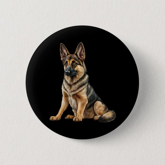 Grappig Duits herder Dog Kawaii. Ronde Button 5,7 Cm (Voorkant)