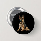 Grappig Duits herder Dog Kawaii. Ronde Button 5,7 Cm (Voorkant /achterkant)