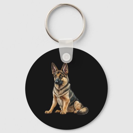 Grappig Duits herder Dog Kawaii. Sleutelhanger (Voorkant)