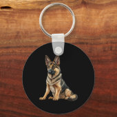 Grappig Duits herder Dog Kawaii. Sleutelhanger (Voorkant)