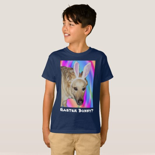 Grappig Duits Herder Hond & Paashaas Oars Kinder T-shirt (Voorkant volledig)