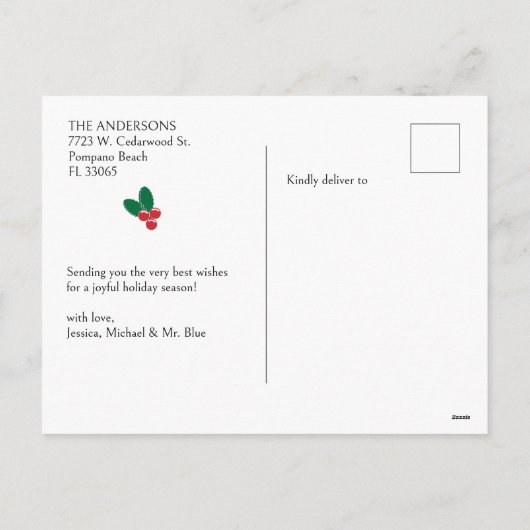 Grappig Duits Herder Santa Hat Script Kerstmis Feestdagenkaart (Achterkant)