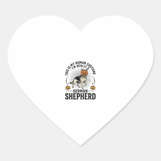 Grappig Duits herdershond Halloween kostuum hond o Hart Sticker (Voorkant)
