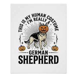 Grappig Duits herdershond Halloween kostuum hond o Perfect Poster