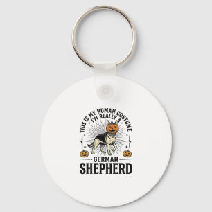 Grappig Duits herdershond Halloween kostuum hond o Sleutelhanger