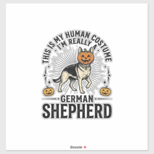 Grappig Duits herdershond Halloween kostuum hond o Sticker