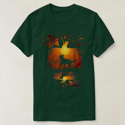 Grappig Duits herdertje als hond van de pompoen Ha T-shirt (Design voorkant)
