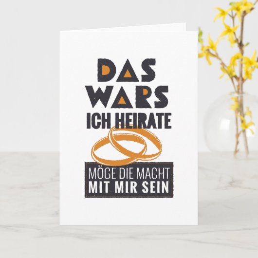 Grappig Duits huwelijk Kaart (Gele Bloem)