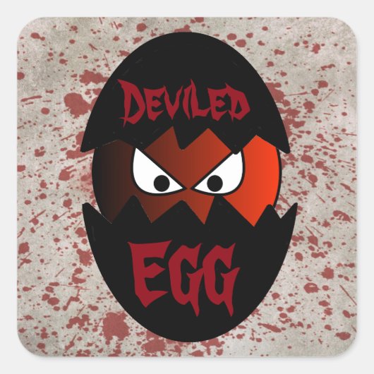 Grappig Duivelsei Vierkante Sticker (Voorkant)