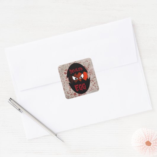 Grappig Duivelsei Vierkante Sticker (Envelop)