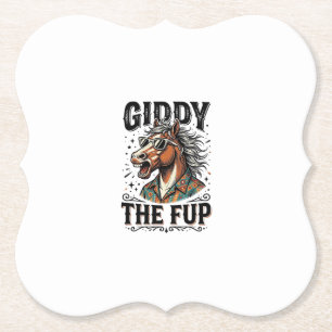 Grappig Duizelig Het Fup Paard Vintage Gravure Shi Kartonnen Onderzetters