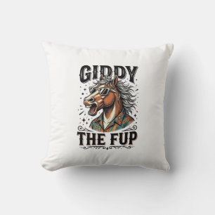 Grappig Duizelig Paard Vintage Gravure Shirt_ Kussen