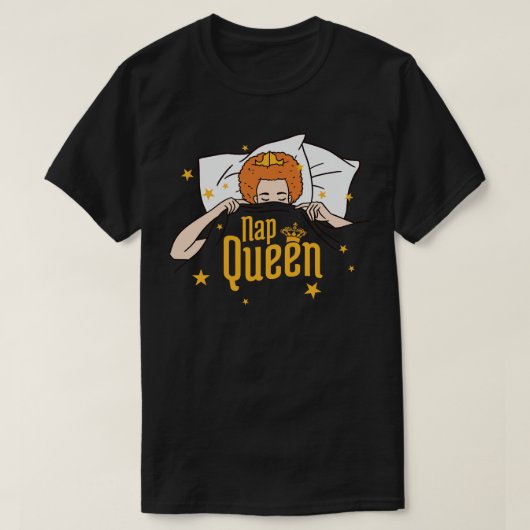 Grappig dutje toon roodharige slaperig meisje t-shirt (Design voorkant)