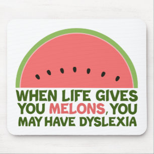 Grappig Dyslexie Citaat Dyslexie Humor Watermeloen Muismat
