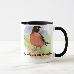 Grappig, Early Bird krijgt de Coffee Robin Mok