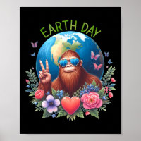 Grappig Earth Day Vredesteken Bigfoot Sasquatch Re