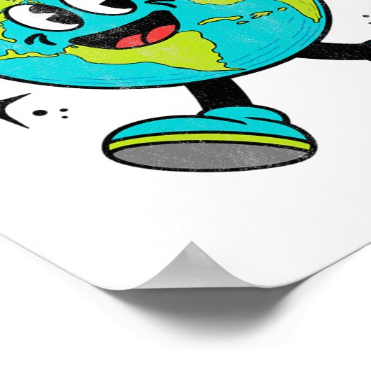 Grappig Earth Wereldbol World Peace Sign Earth Day Poster (Hoek)