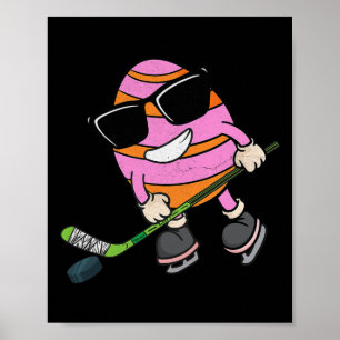 Grappig Easter Egg Spelen IJshockey Sport Lover Bo Poster