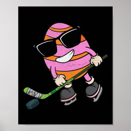 Grappig Easter Egg Spelen IJshockey Sport Lover Bo Poster (Voorkant)